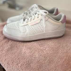 Nautica Girls White and Pink Sneakers Classic Style